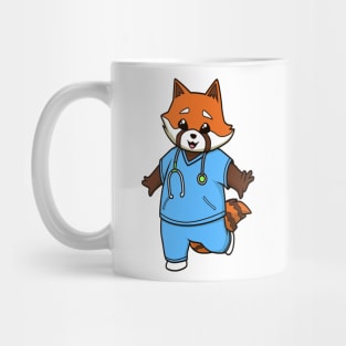 Comic red panda nurse Mug